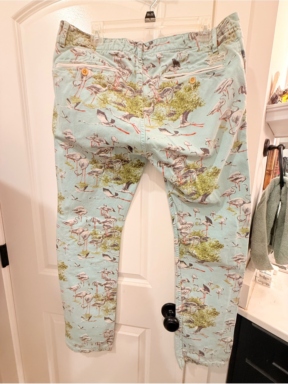 Scotch & Soda Light Blue Flamingo-Print Chinos - Picture 3 of 6
